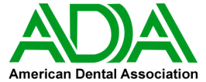 Green Logo for the American Dental Association, it reads ADA American Dental Association